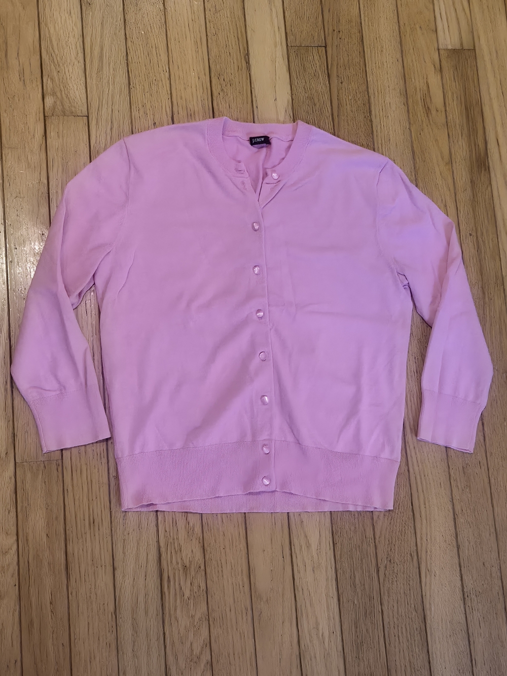 ​J.Crew Pink Jackie Button Front Crewneck Cardigan Sweater